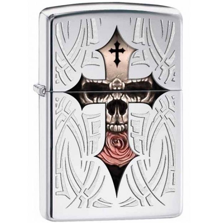 فندک زیپو مدل SKULL CROSS کد 28874